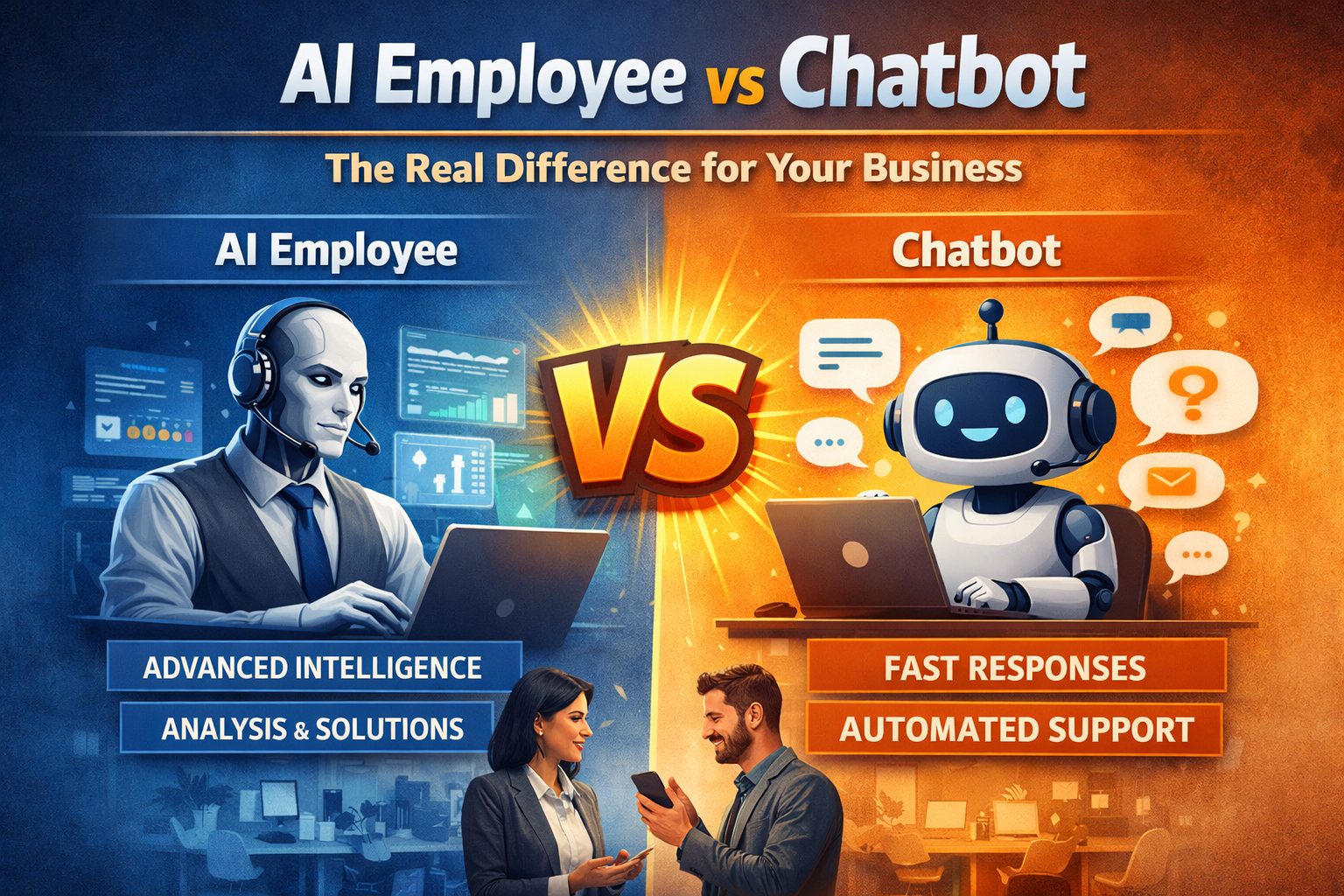 Funcionário de IA vs Chatbot: A Diferença para Sua Empresa